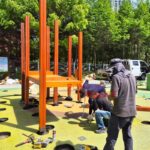 어린이놀이시설 탄성포장재 FUN-75 T75mm 포설 모습