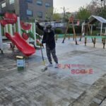 어린이놀이시설 탄성포장재 FUN-55 T55mm 포설 전 기층 모습