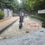 성남시 자혜공원 산책로 체육시설 탄성포장재 시공 전경