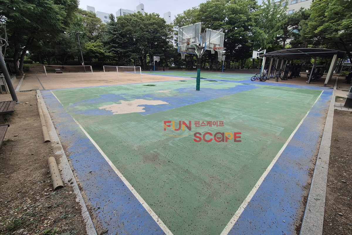 서울 양천구 양천공원 농구장 탄성포장 시공 전경