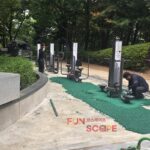 친환경 탄성포장재 컬러 고무칩 포설 클로즈업